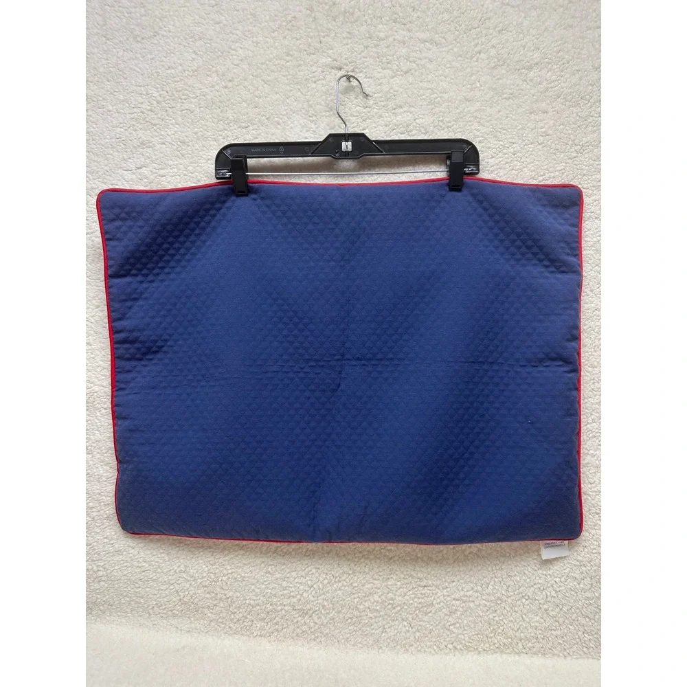 Mystic Valley‎ Traders Pillow Shams Navy White Red Buttons Quilted Set of 2